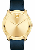 Buy Shop Movado Bold Gold Dial Blue Leather Strap Watch For Men - 3600469 USA Online