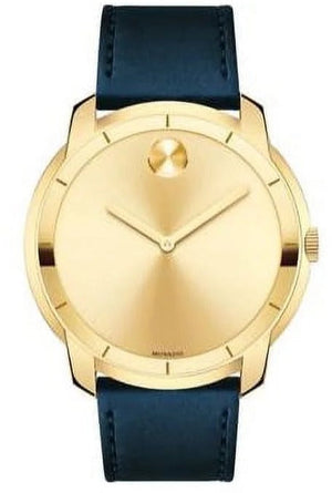 Buy Shop Movado Bold Gold Dial Blue Leather Strap Watch For Men - 3600469 USA Online