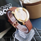 Buy Shop Movado Bold Gold Dial Brown Leather Strap Watch for Women - 3600437 USA Online