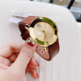 Buy Shop Movado Bold Gold Dial Brown Leather Strap Watch for Women - 3600437 USA Online