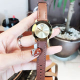 Buy Shop Movado Bold Gold Dial Brown Leather Strap Watch for Women - 3600437 USA Online