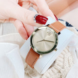 Buy Shop Movado Bold Gold Dial Brown Leather Strap Watch for Women - 3600437 USA Online