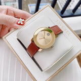 Buy Shop Movado Bold Gold Dial Brown Leather Strap Watch for Women - 3600437 USA Online