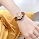 Buy Shop Movado Bold Gold Dial Brown Leather Strap Watch for Women - 3600437 USA Online