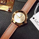 Buy Shop Movado Bold Gold Dial Brown Leather Strap Watch for Women - 3600437 USA Online