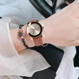 Buy Shop Movado Bold Gold Dial Brown Leather Strap Watch for Women - 3600437 USA Online