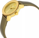 Buy Shop Movado Bold Gold Dial Brown Leather Strap Watch for Women - 3600437 USA Online