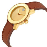 Buy Shop Movado Bold Gold Dial Brown Leather Strap Watch for Women - 3600437 USA Online
