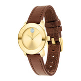 Buy Shop Movado Bold Gold Dial Brown Leather Strap Watch for Women - 3600437 USA Online