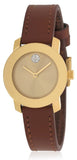 Buy Shop Movado Bold Gold Dial Brown Leather Strap Watch for Women - 3600437 USA Online