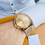 Buy Shop Movado Bold Gold Dial Gold Mesh Bracelet Watch For Men - 3600373 USA Online