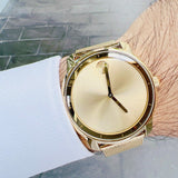 Buy Shop Movado Bold Gold Dial Gold Mesh Bracelet Watch For Men - 3600373 USA Online