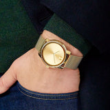 Buy Shop Movado Bold Gold Dial Gold Mesh Bracelet Watch For Men - 3600373 USA Online