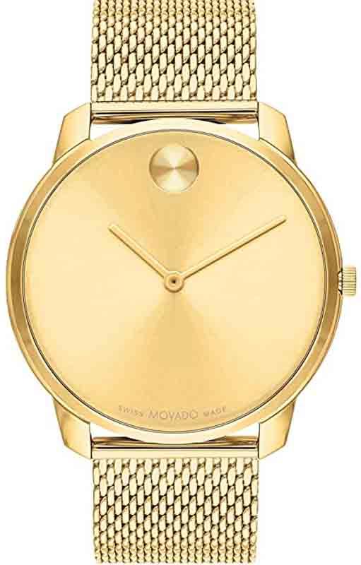 Buy Shop Movado Bold Gold Dial Gold Mesh Bracelet Watch For Men - 3600373 USA Online