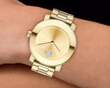Buy Shop Movado Bold Gold Dial Yellow Gold Steel Strap Watch for Women - 3600104 USA Online