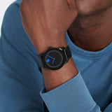 Buy Shop Movado Bold Metallic Blue Dial Black Leather Strap Watch for Men - 3600137 USA Online