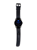 Buy Shop Movado Bold Metallic Blue Dial Black Leather Strap Watch for Men - 3600137 USA Online