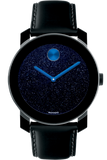 Buy Shop Movado Bold Metallic Blue Dial Black Leather Strap Watch for Men - 3600137 USA Online