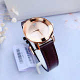 Buy Shop Movado Bold Rose Gold Dial Brown Leather Strap Watch For Women - 3600438 USA Online