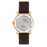 Buy Shop Movado Bold Rose Gold Dial Brown Leather Strap Watch For Women - 3600438 USA Online