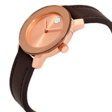 Buy Shop Movado Bold Rose Gold Dial Brown Leather Strap Watch For Women - 3600438 USA Online