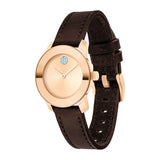 Buy Shop Movado Bold Rose Gold Dial Brown Leather Strap Watch For Women - 3600438 USA Online