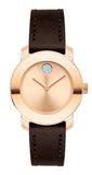 Buy Shop Movado Bold Rose Gold Dial Brown Leather Strap Watch For Women - 3600438 USA Online