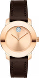 Buy Shop Movado Bold Rose Gold Dial Brown Leather Strap Watch For Women - 3600438 USA Online