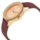 Buy Shop Movado Bold Rose Gold Dial Red Leather Strap Watch for Women - 3600447 USA Online