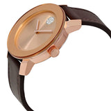 Buy Shop Movado Bold Rose Gold Dial Brown Leather Strap Watch for Men - 3600395 USA Online