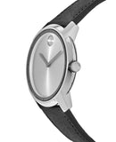 Buy Shop Movado Bold Silver Dial Black Leather Strap Watch For Men - 3600468 USA Online