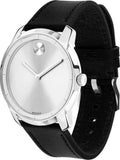 Buy Shop Movado Bold Silver Dial Black Leather Strap Watch For Men - 3600468 USA Online