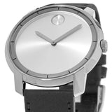 Buy Shop Movado Bold Silver Dial Black Leather Strap Watch For Men - 3600468 USA Online