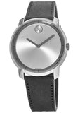 Buy Shop Movado Bold Silver Dial Black Leather Strap Watch For Men - 3600468 USA Online