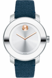 Buy Shop Movado Bold Silver Dial Blue Leather Strap Watch for Women - 3600446 USA Online