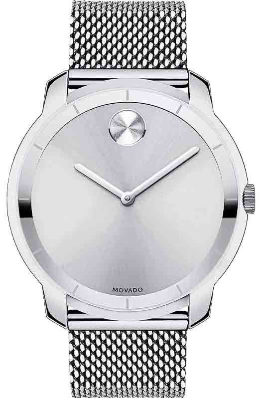 Buy Shop Movado Bold Silver Dial Silver Mesh Bracelet Watch For Men - 3600260 USA Online
