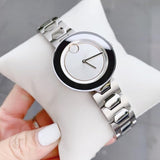 Buy Shop Movado Bold Silver Dial Silver Steel Strap Watch For Women - 3600381 USA Online