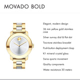 Buy Shop Movado Bold Silver Dial Two Tone Steel Strap Watch for Women - 3600129 USA Online