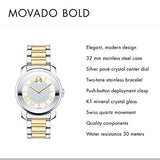 Buy Shop Movado Bold Silver Dial Two Tone Steel Strap Watch For Women - 3600256 USA Online