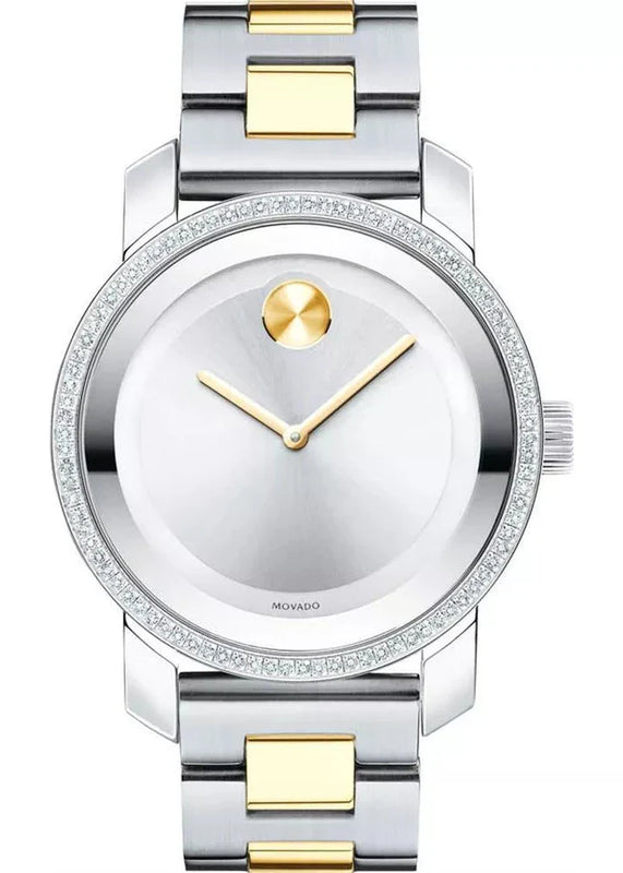 Buy Shop Movado Bold Diamonds Silver Dial Two Tone Steel Strap Watch for Women - 3600451 USA Online