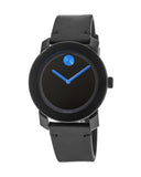 Buy Shop Movado Bold TR90 Black Dial Black Leather Strap Watch For Men - 3600307 USA Online