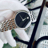 Buy Shop Movado Classic Quartz Black Dial Silver Steel Strap Watch for Men - 0606337 USA Online
