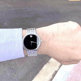 Buy Shop Movado Classic Quartz Black Dial Silver Steel Strap Watch for Men - 0606337 USA Online