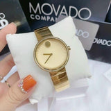 Buy Shop Movado Edge Gold Dial Gold Steel Strap Watch for Women - 3680014 USA Online