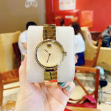 Buy Shop Movado Edge Gold Dial Gold Steel Strap Watch for Women - 3680014 USA Online