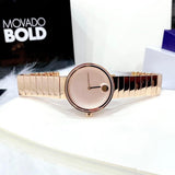 Buy Shop Movado Edge Rose Gold Dial Rose Gold Steel Strap Watch for Women - 3680013 USA Online