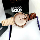 Buy Shop Movado Edge Rose Gold Dial Rose Gold Steel Strap Watch for Women - 3680013 USA Online