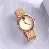 Buy Shop Movado Edge Rose Gold Dial Rose Gold Steel Strap Watch for Women - 3680013 USA Online