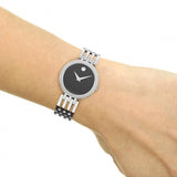 Buy Shop Movado Esperanza 28mm Black Dial Silver Steel Strap Watch For Women - 0607051 USA Online