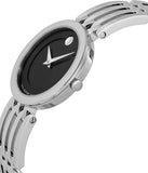Buy Shop Movado Esperanza 28mm Black Dial Silver Steel Strap Watch For Women - 0607051 USA Online